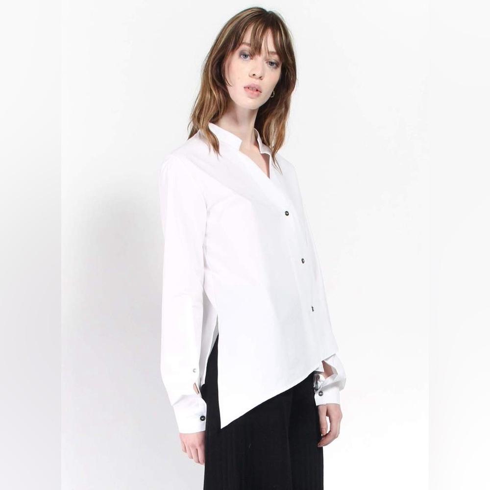 NWT Ji Oh Unbalanced Shirt - White - Picture 3 of 10